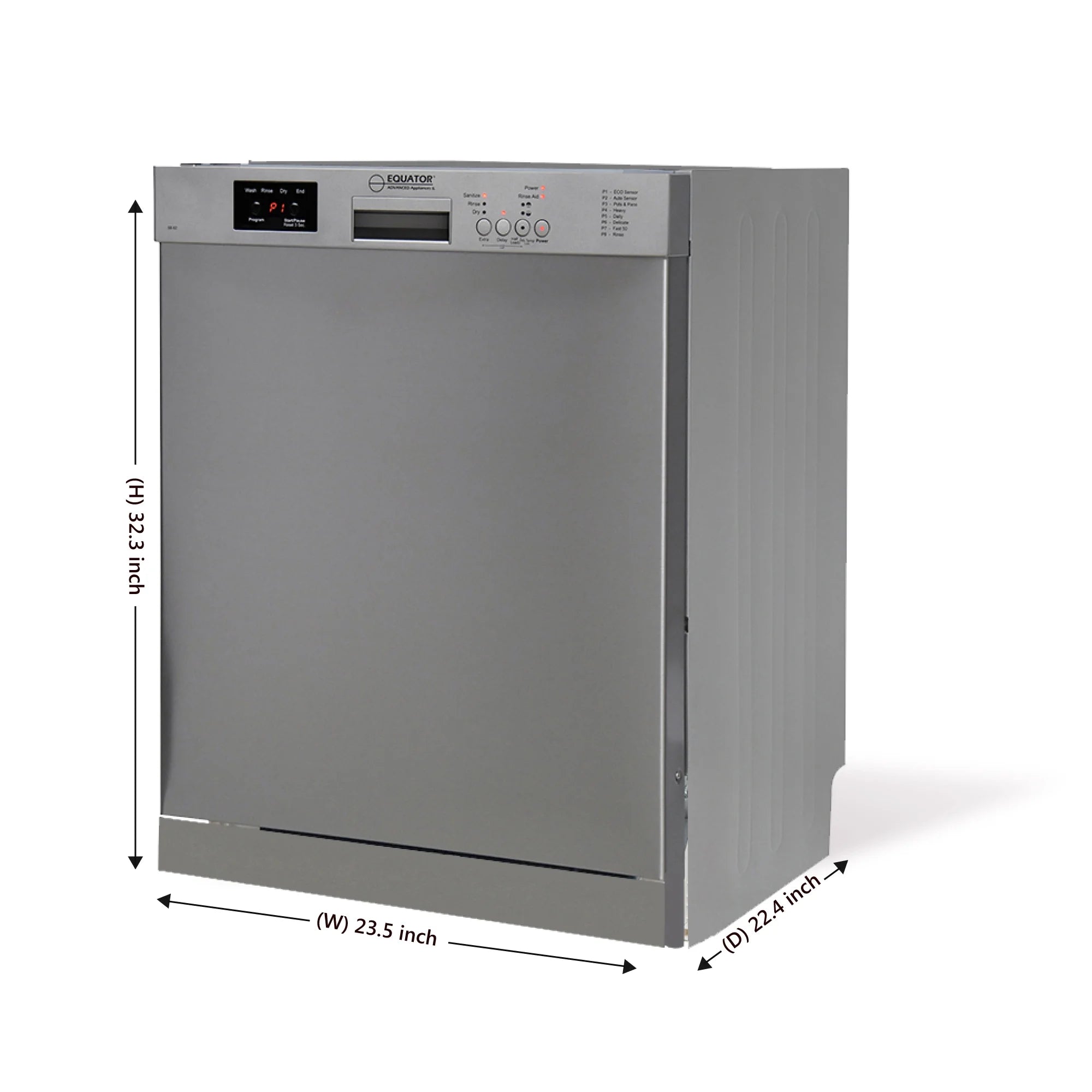 Equator 24" Built in 14 place Dishwasher in Stainless Energy Star Certfied, Quiet Operation and Advanced Santization