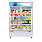 53 in. 2-Door Commercial Display Merchandiser Freezer 45 cu. ft. in White (MDF-2GD-45C-WH)