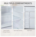 3.2 Cu.Ft Mini Fridge Freezer, Single Door Refrigerator with Adjustable Thermostat, Dorm Fridge, Compact Refrigerator for Bedroom, Apartment, Silver
