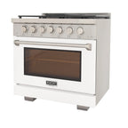 Professional 36-in Propane Gas Range in White with True Simmer Burners