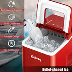 Costway Portable Ice Maker Machine Countertop 26Lbs/24H Self-cleaning w/ Scoop Green