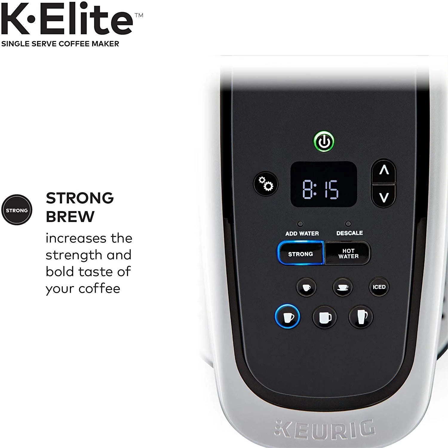 Keurig K-Elite Coffee Maker, Single Serve K-Cup Pod Coffee Brewer, With Iced Coffee Capability, Brushed Silver