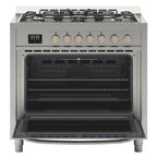 KoolMore 36 in. Stainless-Steel Professional Gas Range with Legs.