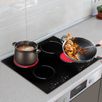 Miumaeov 4-Burners Electric Ceramic Cooktop Built-in Cooktop Stove Ceramic Cooking Stove 9 Gears 3000W 110V