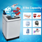 Gymax Capacity 11 lbs. Compact Full-Automatic Washing Machine Laundry Washer, Gray
