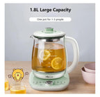 Bear Electric Kettle with Infuser & Stew Pot - 1.8L Health Pot, 16 Menus, Glass Kettle, Tea Maker, 120V, Green