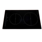 KFFKFF 2 Burner Electric Cooktop, 12 -Inch Built -In Electric Stove Top with 9 Heating Levels and Touch Control, Easy To Clean Ceramic Glass Surface