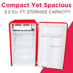 Frigidaire 3.2 Cu. ft. Single Door Retro Compact Refrigerator EFR372, Blue