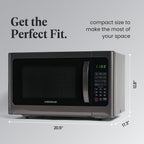Farberware Professional 1.2 Cu. Ft. 1000-Watt Microwave Oven with Sensor Cooking, Stainless Steel/Black Body Wrap