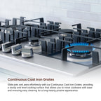 Rangaire RCG341S 34" Gas Cooktop - Stainless Steel, Sealed Burners, Cast Iron Grates, Die Cast Metal Burner Controls