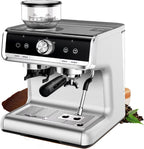 COZONY Espresso Machine 15 Bar, 2.5 L Water Tank, Semi Automatic Coffee Maker with Grinder, Milk Frother/Steam Wand, Italian Pump, All-in-One Espresso Machine, Stainless Steel, Silver