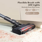 Homeika Cordless Vacuum Cleaner, 300W 23KPa Powerful Suction Vacuum with LED Display, 3 Suction, 48mins Runtime, Lightweight Stick Cleaner with Sofa Brush for Hard Floor/Carpet/Pet Hair/Car, Black