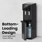 Iceman Ice Maker & Water Dispenser, Bottom-Loading for 1a??5 Gallon Bottles a?? Black