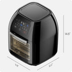 Chefman Multifunctional Digital 10 Qt. Air Fryer+ Rotisserie, Fry, Roast & Bake, 17 Presets - Black
