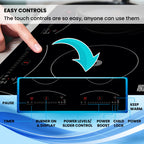 Equator 20" Electric Hybrid CERAMIC-INDUCTION 2 Burner Cooktop with 9 Power 110V