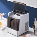 KFFKFF Tabletop Ice Cube Machine, Produces 32 Ice Cubes in 15 Minutes, 46lbs Daily Output, Self-Cleaning and Portable, Easy Ice Transfer, 3 Different Ice Cube Sizes, Ideal for Home, Kitchen, Office