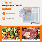 Aoile 3.2 Cu.Ft Compact Refrigerator, Single Door Mini Fridge with Top Freezer, White