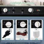 Smad 3 Way Fridge Gas/12V/110V 3.5 Cu.ft Propane Camping Refrigerator Fridge