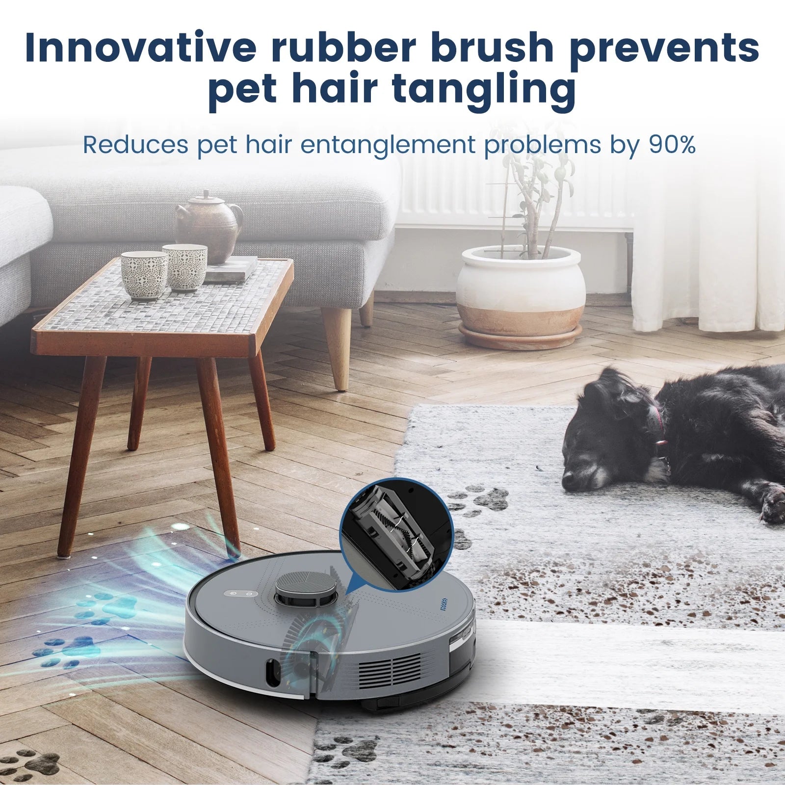 (2025Upgrade) AIRROBO L50 Self-Empty Robot Vacuum and Mop Combo with Ultrasonic Carpet Inspection��5500Pa Powerful Suction for Pet Hair