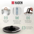 Haden Heritage 1.7 Liter Electric Kettle with 2 Slice Bread Toaster, White