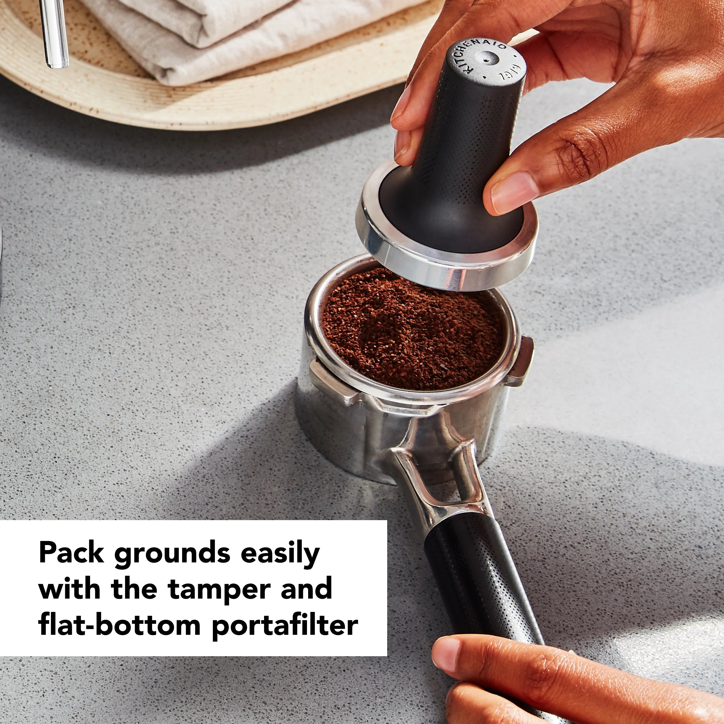 KitchenAid Semi-Automatic Espresso Machine, Charcoal Grey, KES6403
