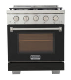 Professional 30-in Natural Gas Range in Black with True Simmer Burners