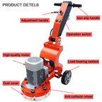TECHTONGDA Floor Grinding and Trimming Machine Concrete Floor Grinder Polisher Machine Heavy Duty Hand-Push Concrete Grinding Machine 220V