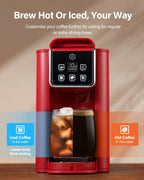 Single Serve Coffee Maker, Hot and Iced Coffee Machine for K-Cup Pods & Ground Coffee, 6 to 14 oz Brew Sizes, 50 oz Removable Water Tank, Bold Brew Setting, Stainless Steel, Black
