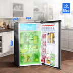 Upstreman 3.2 Cu.Ft. Mini Fridge with Freezer Single Door Small Refrigerator Adjustable Thermostat Compact Fridge with Reversible Door, Low Noise, BR321 Black
