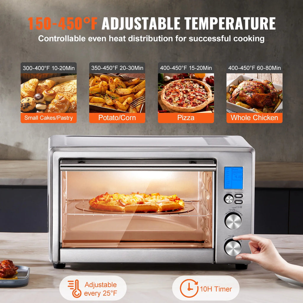 XYTREW Countertop Convection Oven 28L Toaster Baker Bread 10-IN-1 1800W for Home Use