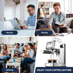 Sunmaki 20 Bar Espresso Machine, Compact Cappuccino Machines for Home Gifts, Stainless Steel