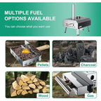 Lilypelle 16�� Dual-Fuel Outdoor Pizza Oven, Portable