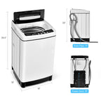Gymax Capacity 11 lbs. Compact Full-automatic Washing Machine Laundry Washer, White