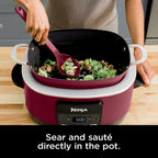 Ninja Foodi Possible Cooker, 8.5 Quart, 6-in-1 Multi-Cooker, Slow Cooker, Steamer, Glass Lid Integrated Cooking Utensil, Nonstick, Oven Safe Pot to 500°F, Cherry Tarte, MC1000WM