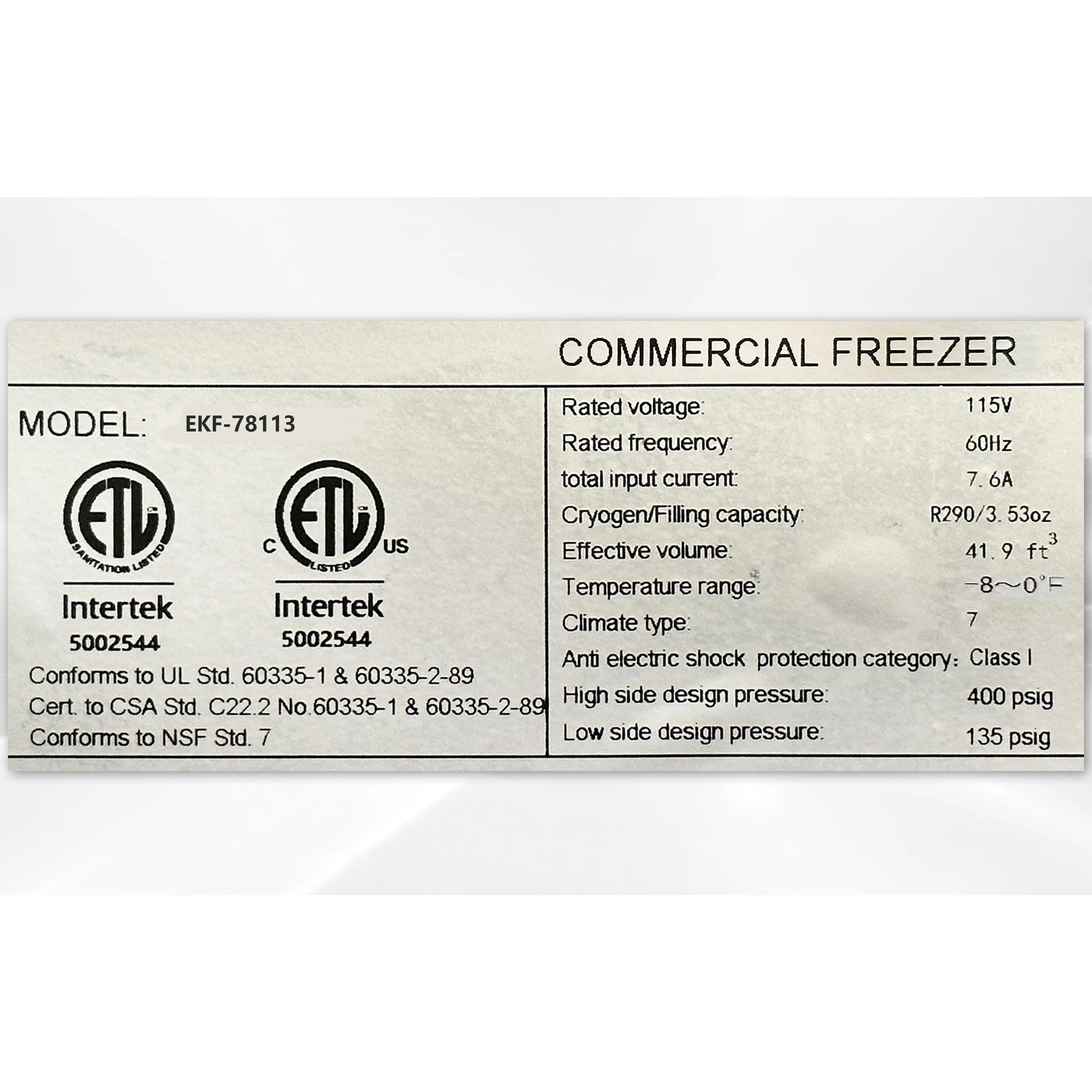 54 in. with 42 Cu.ft. Auto Defrost Freezer, Commercial 2 Door Reach in Upright Freezer in Stainless Steel, NSF