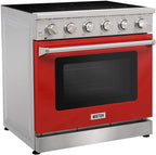 KOSTCH 36 inch Electric Range, 5-Burner Cooktop with 6.0 cu ft Convection Oven, Glass Top, in Stainless Steel