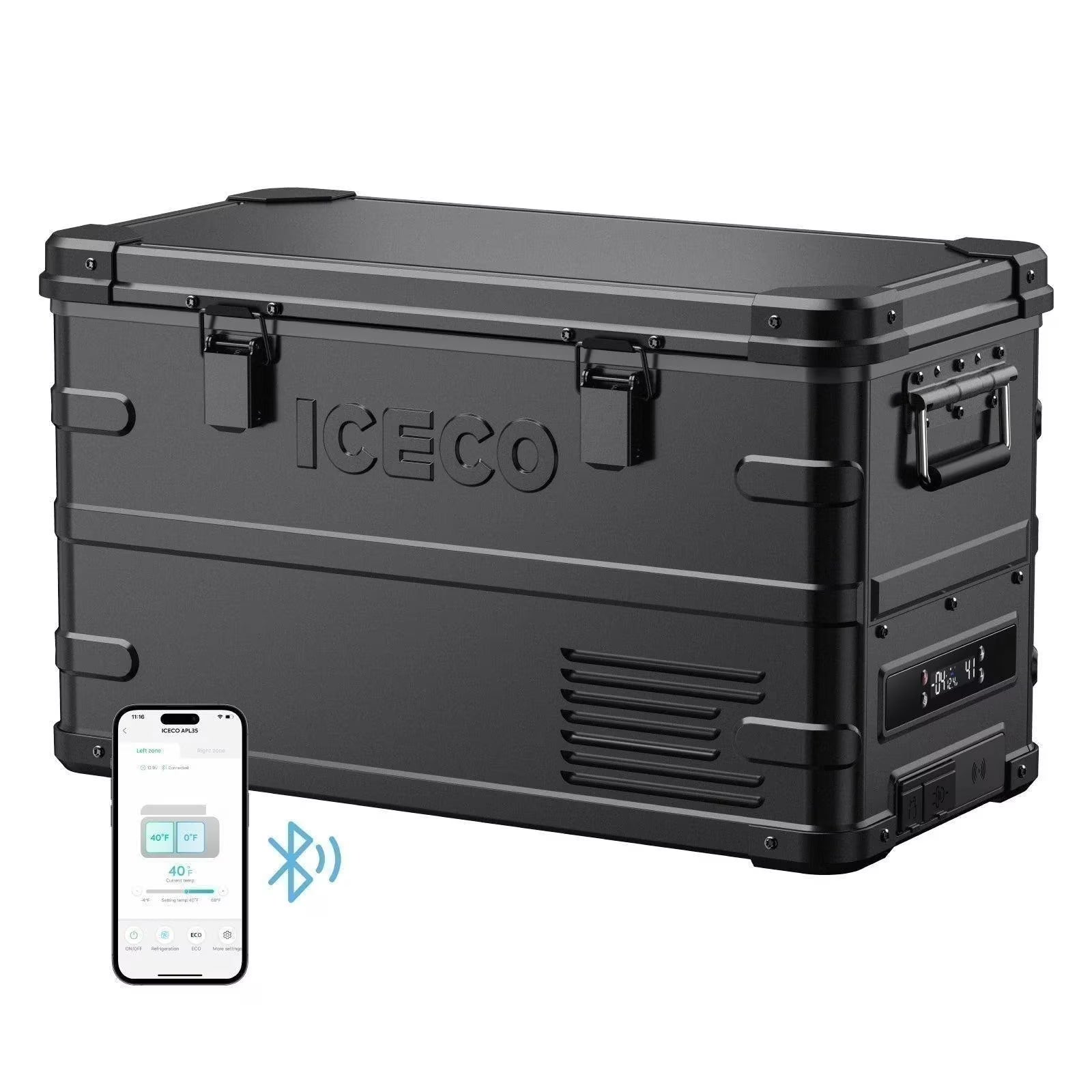 APL35 Aluminum Dual Zone 37QT Portable Cooler Black