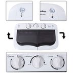 Hassch Semi-Automatic Washing Machine with 2 Tub, Compact Laundry Machine with Built-in Drain for Home, Apartment, Gray