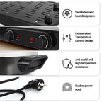 ZXMT 2 in 1 Electric Hot Pot with Grill Combo 2100W Indoor Griddle Dual Temperature Control Non-Stick Korean BBQ Shabu Pan