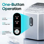Fenbeli 26lbs/24H Countertop Ice Maker Machine with Handle, Portable Ice Maker Machine with Auto-Cleaning, Black