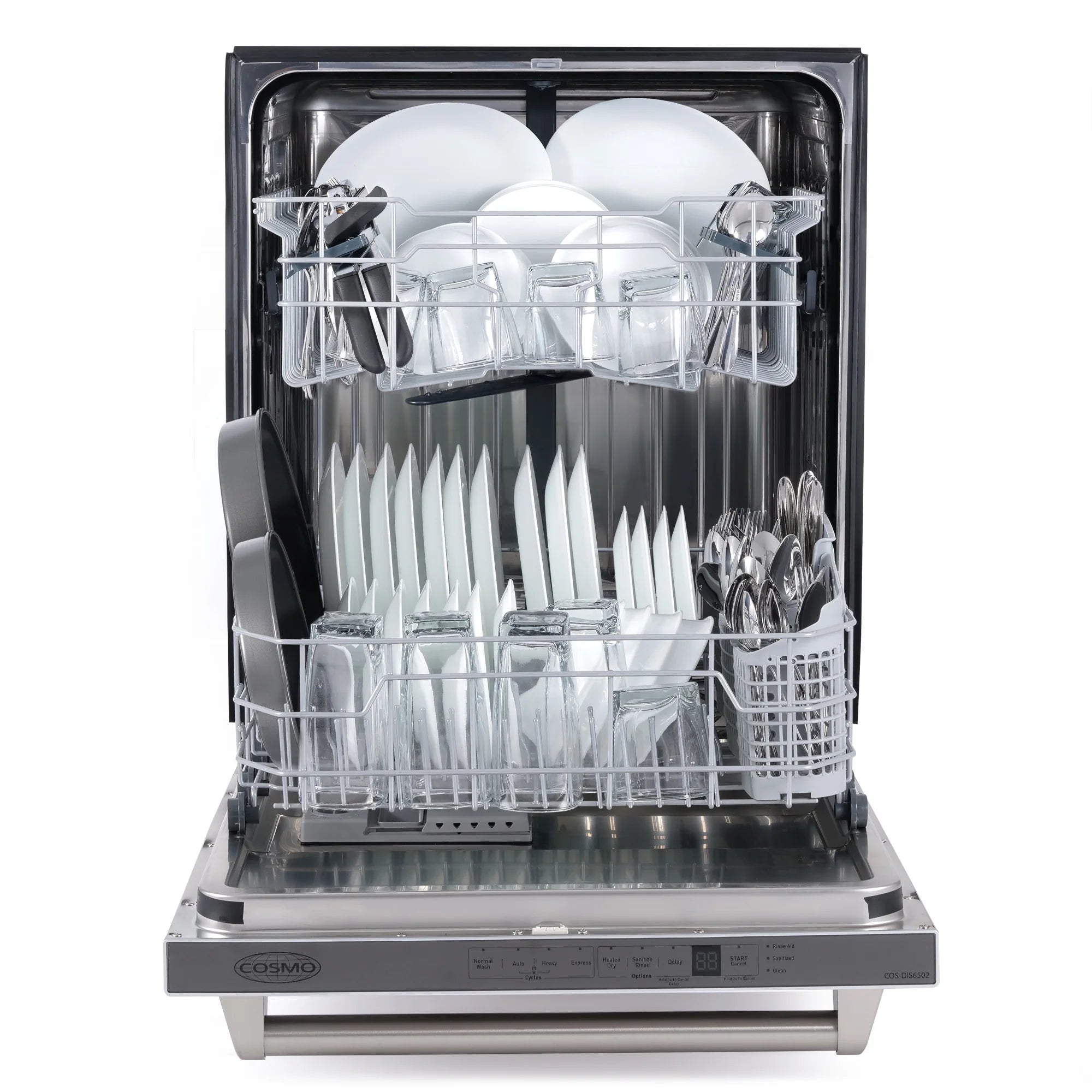 Cosmo COS-DIS6502 24 in. Top Control Built-In Tall Tub Dishwasher in Fingerprint Resistant Stainless Steel