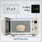 Nostalgia Mid-Century Retro 0.9 Cu. Ft. 900-Watt Microwave Oven, Black