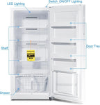 Smad Upright Freezer, Standup 21 Cu ft  Frost Free with Drawers Stainless Steel Standing Convertible Refrigerator for Garage Kitchen Use