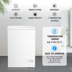 Moifoi 3.5 Cu.ft Chest Freezer w/ Removable Storage Basket & Top Open Door, Energy Saving, White