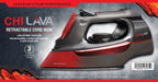 CHI Lava Clothing Iron, Steam Iron for Clothes with Lava Ceramic Soleplate & Retractable Cord, Black