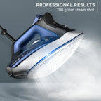 Rowenta Ultimate+ Steam Iron, Vertical Steam, Auto-Off, Black & Blue, DW8350U1