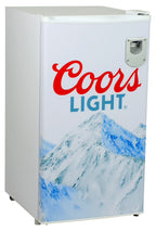 Coors Light 3.2 cu ft (90L) Compact Fridge with Bottle Opener, 95 Quart Capacity, Portable for Snacks, Beverages, Beer, Dorm, Office, or RV