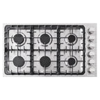 Gas Cooktop with 6 Sealed Italian Made Burners in Stainless Steel