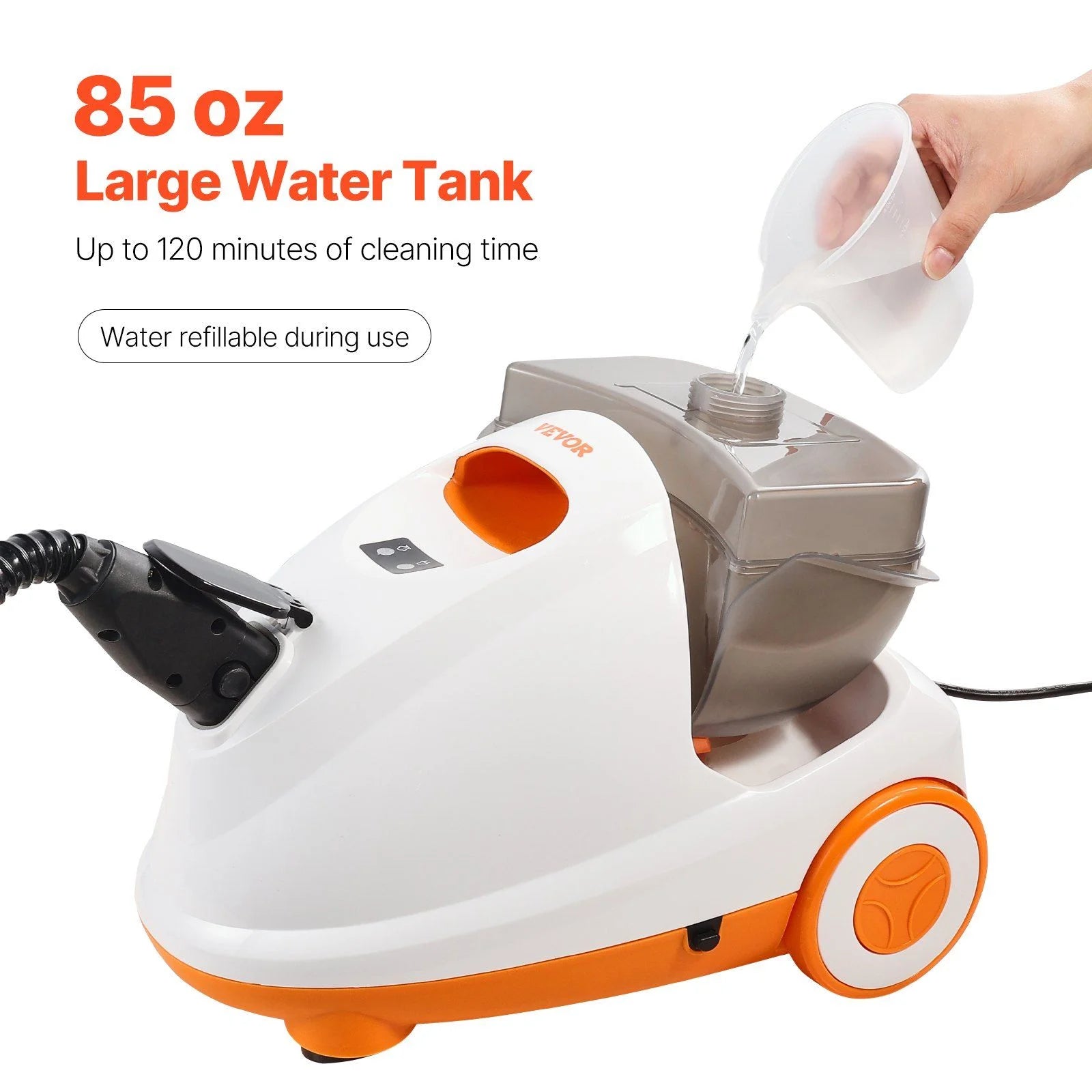 2000W Heavy Duty Steam Cleaner Multipurpose, 51oz Large Tank with 27 Attachments for Floors, Carpets, Cars, Windows - Powerful Household Steamer