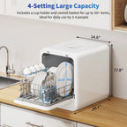 AIRMSEN 5-Place Settings Portable Countertop Dishwasher with 5L Built-in Water Tank, Ultra-Slim Dishwasher Upgrade 3 Spray Arms, 12H Delay Start and Salt Chamber Function, ZMW-DUHA01